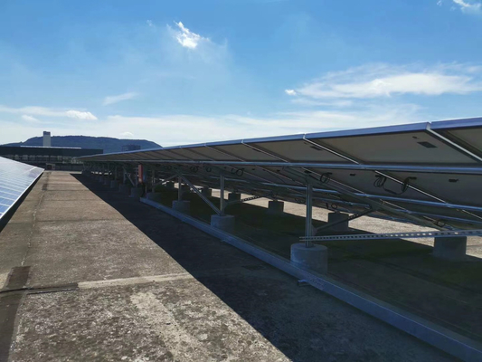 HDG Steel Ballasted Solar Mounting Systems Photovoltaic Flat Roof Racking