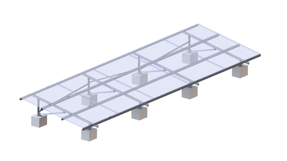 3 Column High Grade Aluminium Structure For Solar Panels Frameless Ground Mounted PV Systems