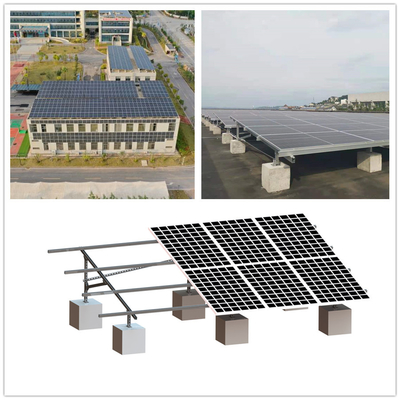 Q235b AL6005 Flat Roof Solar Mounting System Frameless Or Framed